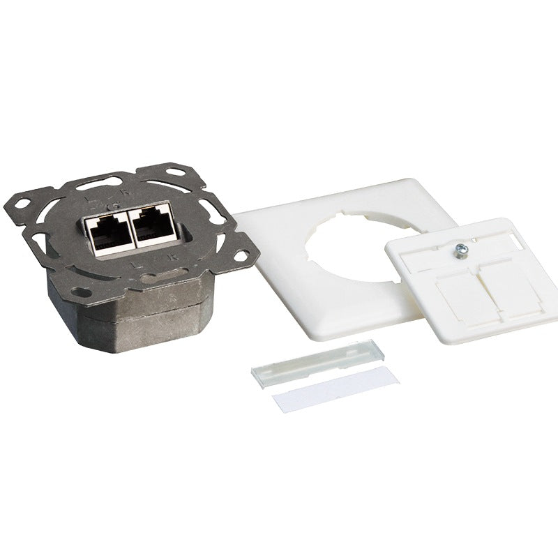 PRIZA RJ-45 aplicabila cu 2 iesiri | PRIZA RJ-45 incastrabila cu 2 iesiri LOGILINK pt. cablu FTP, Cat6, Krone (LSA) x 2 | RJ-45 (M) x 2, ecranat, plastic cu metal, 1 buc, "NP0039A"