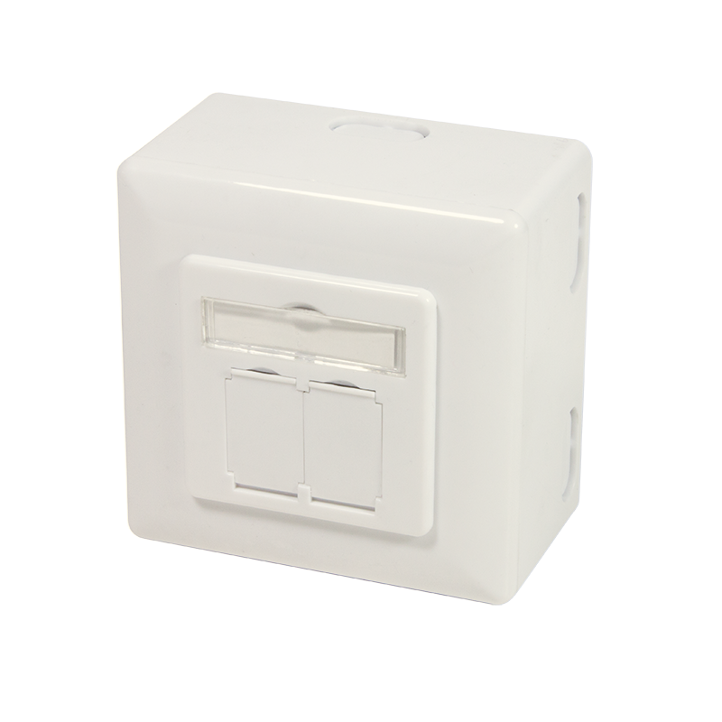 PRIZA RJ-45 aplicabila cu 2 iesiri LOGILINK pt. cablu FTP, Cat6A, RJ-45 (M) x 2, ecranat, plastic cu metal, pure white, 1 buc, "NP0124"