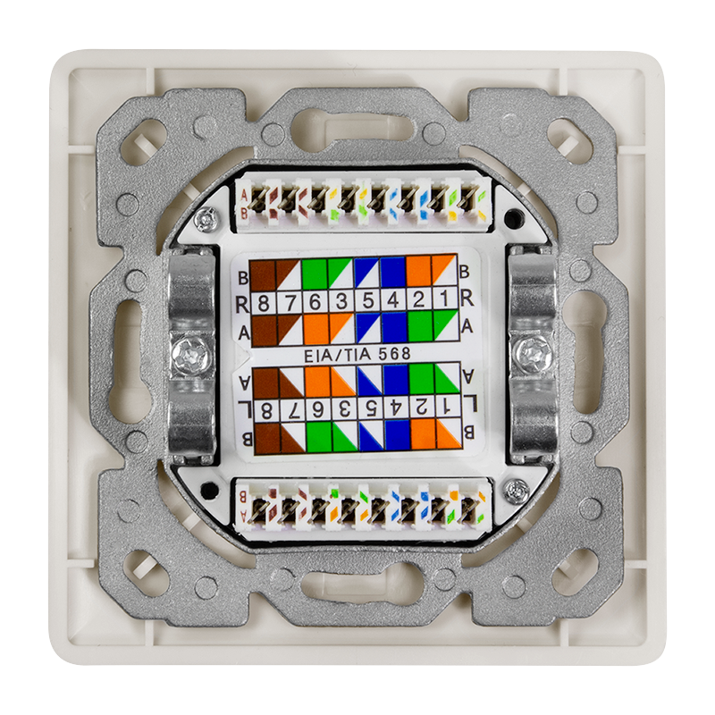 PRIZA RJ-45 aplicabila cu 2 iesiri LOGILINK pt. cablu FTP, Cat6A, RJ-45 (M) x 2, ecranat, plastic cu metal, pure white, 1 buc, "NP0128"