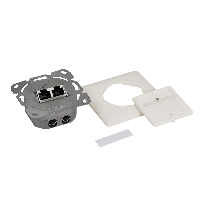 PRIZA RJ-45 aplicabila cu 2 iesiri LOGILINK pt. cablu FTP, Cat6A, RJ-45 (M) x 2, ecranat, plastic cu metal, pure white, 1 buc, "NP0128"