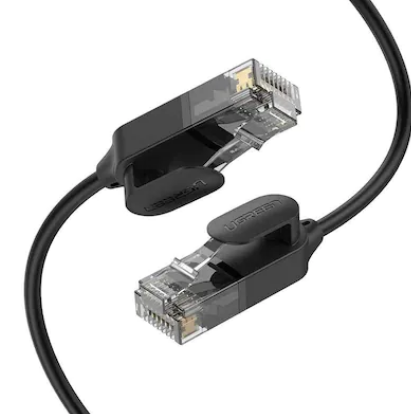 PATCH CORD UTP Ugreen Cat6A, "NW122" fire din cupru, tiny cable, viteza maxima 10 Gbps, 1m, negru "70332" - 6957303873326