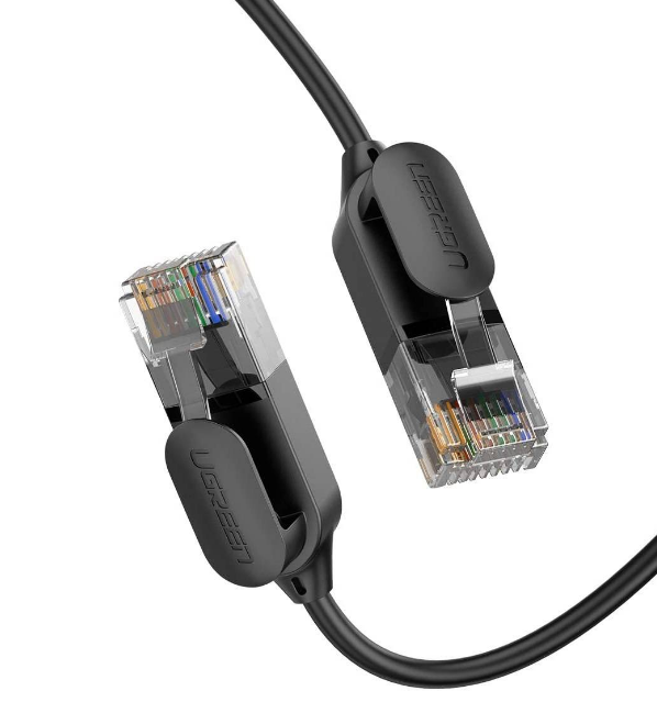 PATCH CORD UTP Ugreen Cat6A, "NW122" fire din cupru, tiny cable, viteza maxima 10 Gbps, 1m, negru "70332" - 6957303873326
