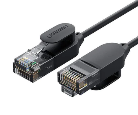 PATCH CORD UTP Ugreen Cat6A, "NW122" fire din cupru, tiny cable, viteza maxima 10 Gbps, 1m, negru "70332" - 6957303873326