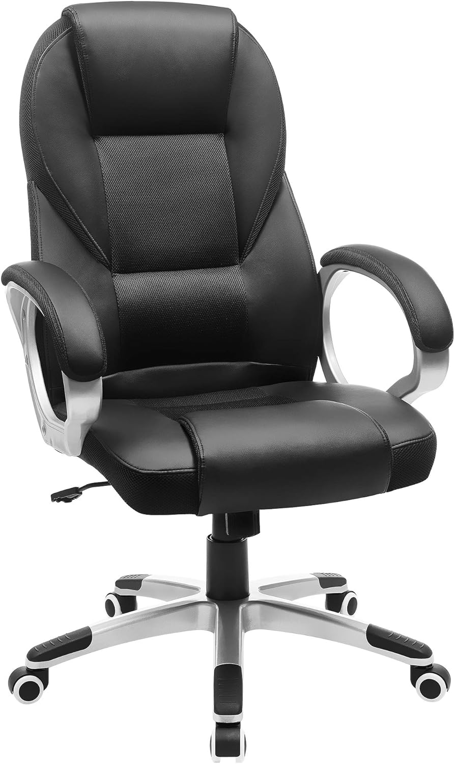 SONGMICS Scaun de birou ergonomic, reglabil pe inaltime, functie balans, tapitat piele sintetica, 54x50x122 cm, nergu