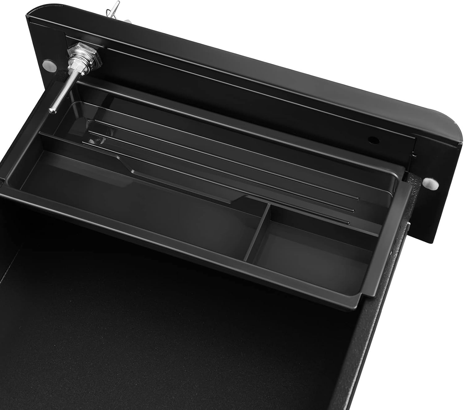 SONGMICS Dulap birou rollbox, cu 3 sertare si roti, corp metalic preasamblat cu incuietoare, pentru documente A4, 46x30x59 cm, negru