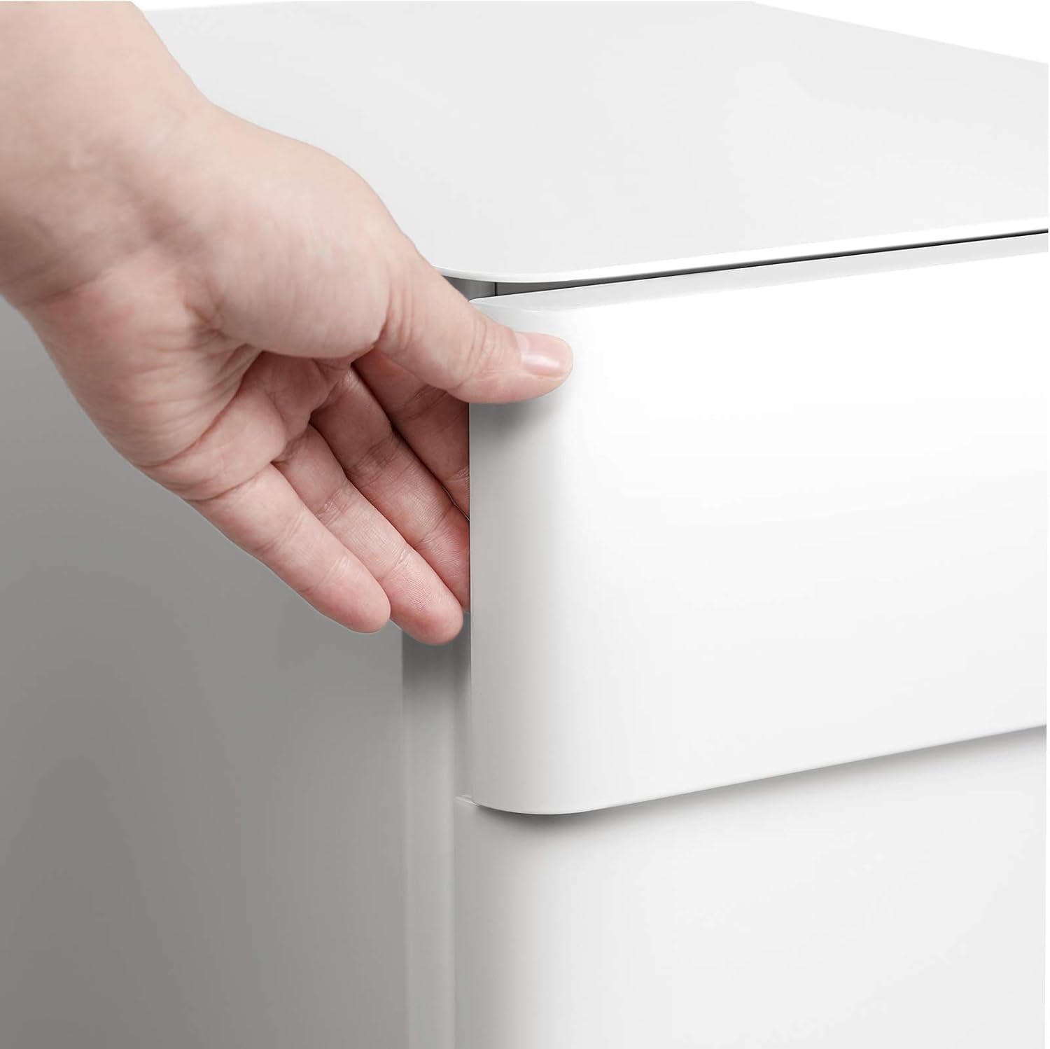 SONGMICS Dulap birou rollbox, cu 3 sertare si roti, corp metalic preasamblat cu incuietoare, pentru documente A4, 46x30x59 cm, alb