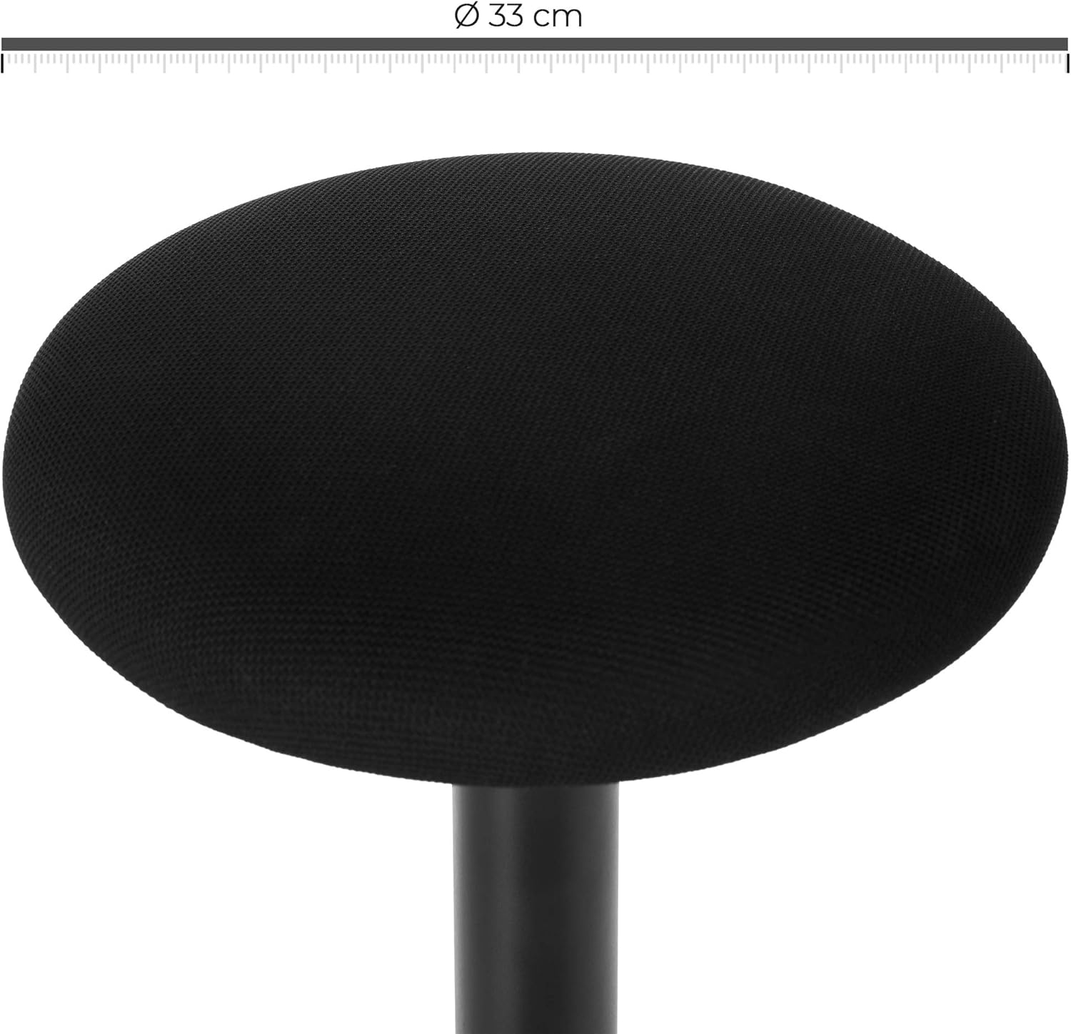 SONGMICS Taburet birou ergonomic, inclinare multidirectionala, rotativ 360°, reglabil pe inaltime 56-81 cm, negru