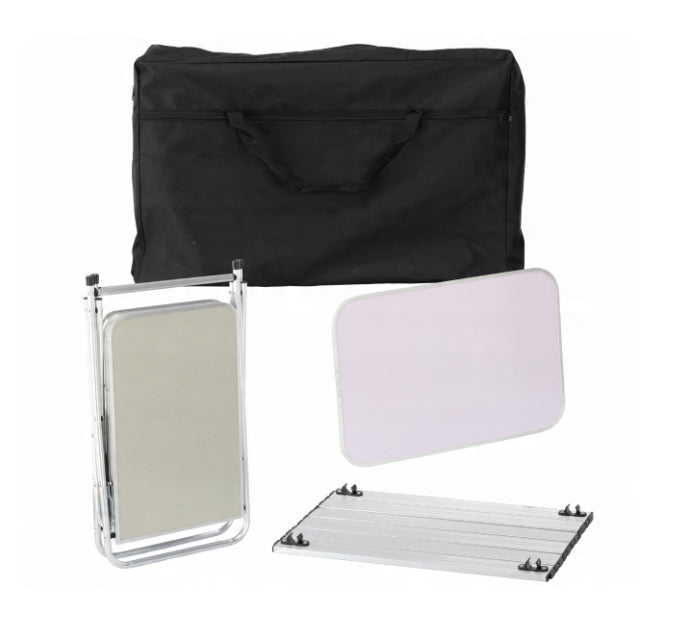 Bucatarie de camping pliabila cu 3 blaturi, cadru aluminiu, portabila pentru exterior, 175x40x111 cm