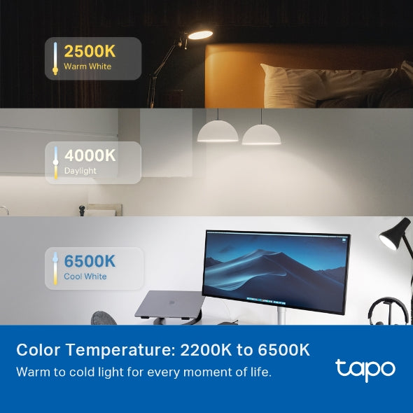 BEC LED wireless TP-LINK, 1055lm, 8.6W, E27, intensitate reglabila, control prin smartph.cu apl.Tapo, ajustare auto a luminii in fct. de mom zilei-diferite culori "Tapo L535E" ( timbru verde 0.60 lei)