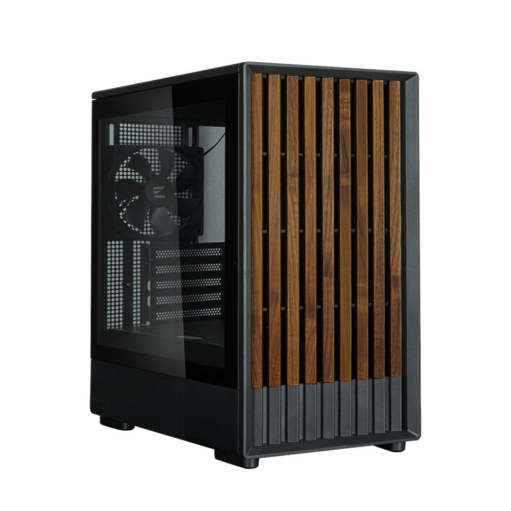 CARCASA Zalman "P10 NAMU", mini tower, gaming, fara sursa, suporta 7xfan, 3xfan inclus, PSU shroud, display 9.1inch, USB Type-C x 1, USB 3.1 gen1, audio+mic, 5 sloturi expansiune, negru, "P10 NAMU Black"