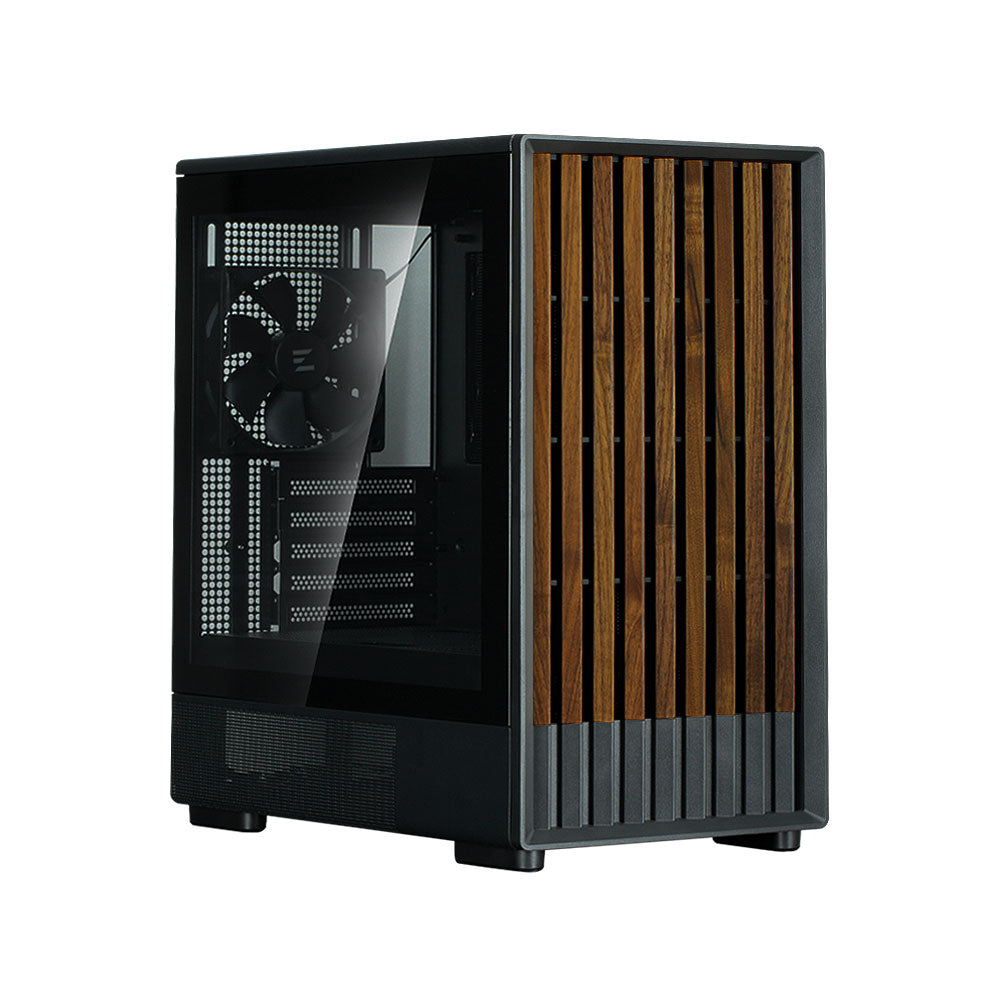 CARCASA Zalman "P10 NAMU", mini tower, gaming, fara sursa, suporta 7xfan, 3xfan inclus, PSU shroud, display 9.1inch, USB Type-C x 1, USB 3.1 gen1, audio+mic, 5 sloturi expansiune, negru, "P10 NAMU Black"