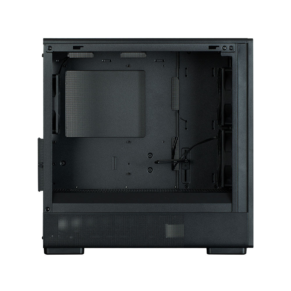 CARCASA Zalman "P10 NAMU", mini tower, gaming, fara sursa, suporta 7xfan, 3xfan inclus, PSU shroud, display 9.1inch, USB Type-C x 1, USB 3.1 gen1, audio+mic, 5 sloturi expansiune, negru, "P10 NAMU Black"