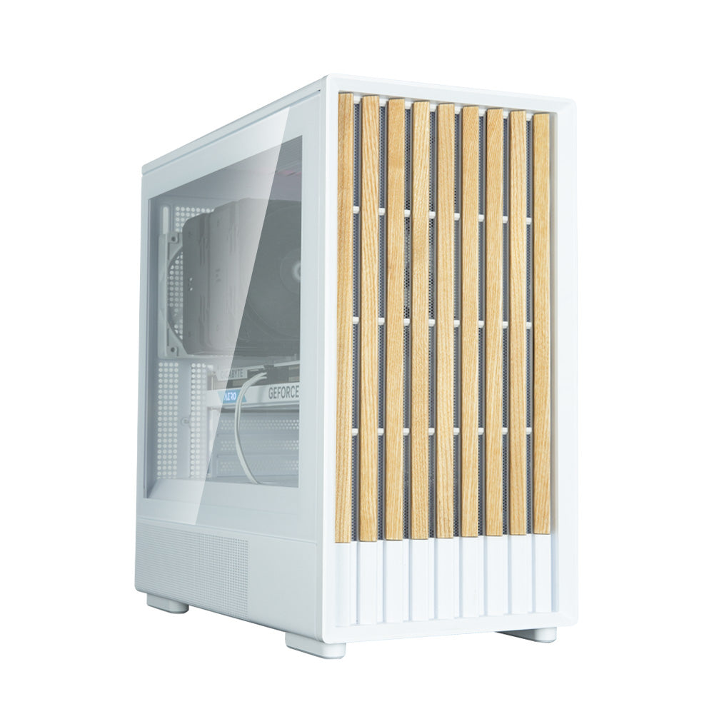 CARCASA Zalman "P10 NAMU", mini tower, gaming, fara sursa, suporta 7xfan, 3xfan inclus, PSU shroud, display 9.1inch, USB Type-C x 1, USB 3.1 gen1, audio+mic, 5 sloturi expansiune, alb, "P10 NAMU White"