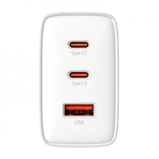 INCARCATOR RETEA Baseus Cube Pro, Quick Charge 65W, 2 x USB Type-C Output 5V/3A, 1 x USB, alb "P10152301213-00" - 6932172641481