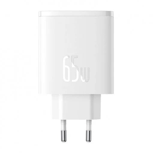 INCARCATOR RETEA Baseus Cube Pro, Quick Charge 65W, 2 x USB Type-C Output 5V/3A, 1 x USB, alb "P10152301213-00" - 6932172641481