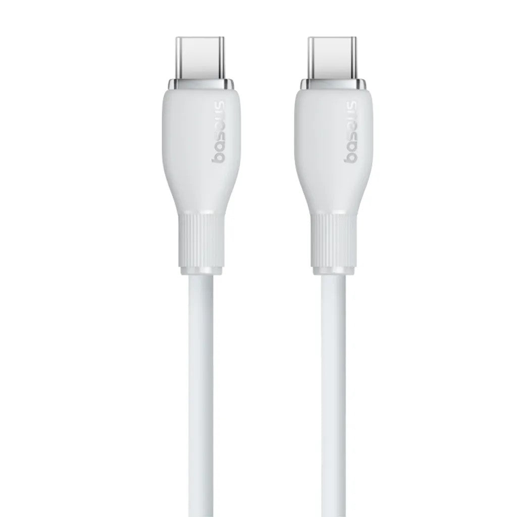 CABLU alimentare si date Baseus Pudding, Fast Charging Data Cable pt. smartphone, USB Type-C la USB Type-C 100W, 2m, alb "P10355702221-01" - 6932172634018