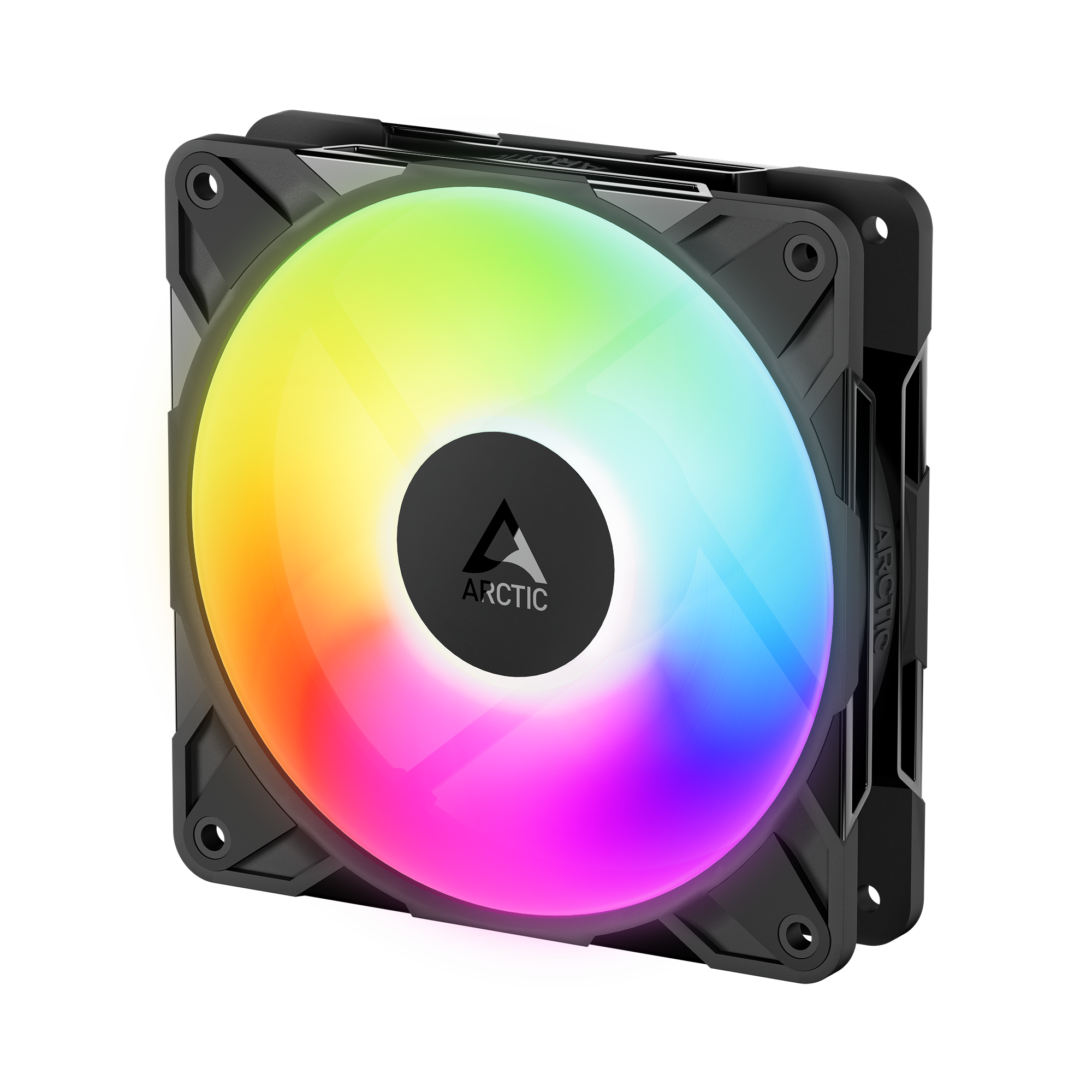 Ventilator Arctic "P12 Pro Reverse A-RGB", 120mm, 400 - 2500 rpm, FDB, 110 cfm, 4-Pin Fan Plug + 4-Pin Socket, negru, "ACFAN00322A"