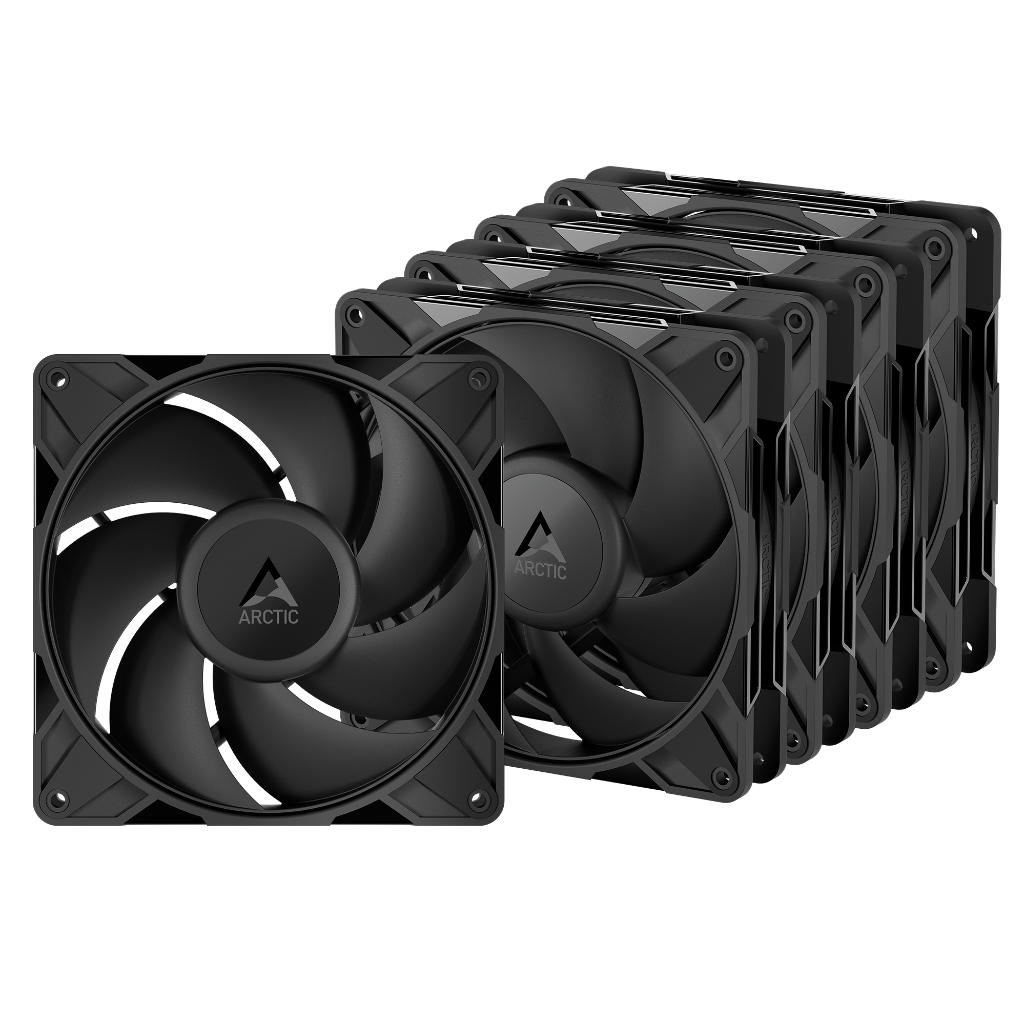 Set 5 ventilatoare Arctic "P14 Pro PST - 5 Pack", 140mm, 600 - 3000 RPM, FDB, 110 cfm, 4-Pin Fan Plug + 4-Pin Socket, lungime cablu 400 mm + 80 mm Daisy-Chain, negru, "ACFAN00319A" - 4895265000430