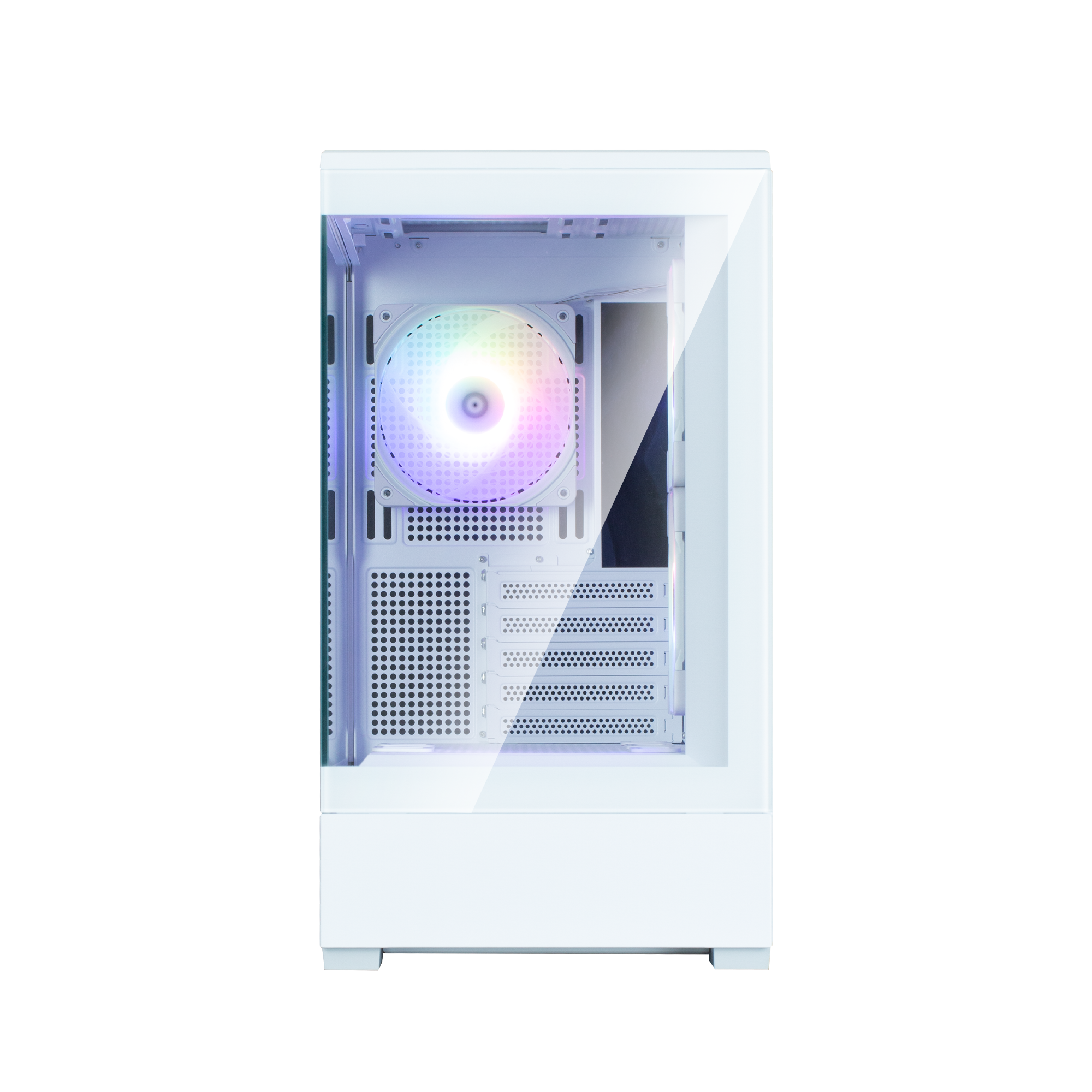 CARCASA Zalman "P30 v2", mini tower, gaming, fara sursa, suporta 9xfan, 3xfan inclus, PSU shroud, USB Type-C x 1, USB 3.1 gen1 x 1, audio+mic, 5 sloturi expansiune, alb, "P30 White V2"