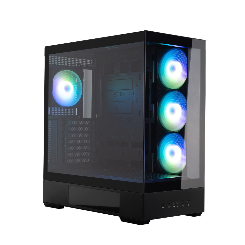 CARCASA Zalman "P40 DS", middle tower, gaming, fara sursa, suporta 10xfan, 4xfan inclus, PSU shroud, display 9.1inch, USB Type-C x 1, USB 3.1 gen1 x 2, audio+mic, , negru, "P40 DS Black"
