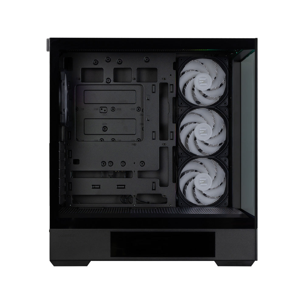 CARCASA Zalman "P40 DS", middle tower, gaming, fara sursa, suporta 10xfan, 4xfan inclus, PSU shroud, display 9.1inch, USB Type-C x 1, USB 3.1 gen1 x 2, audio+mic, , negru, "P40 DS Black"