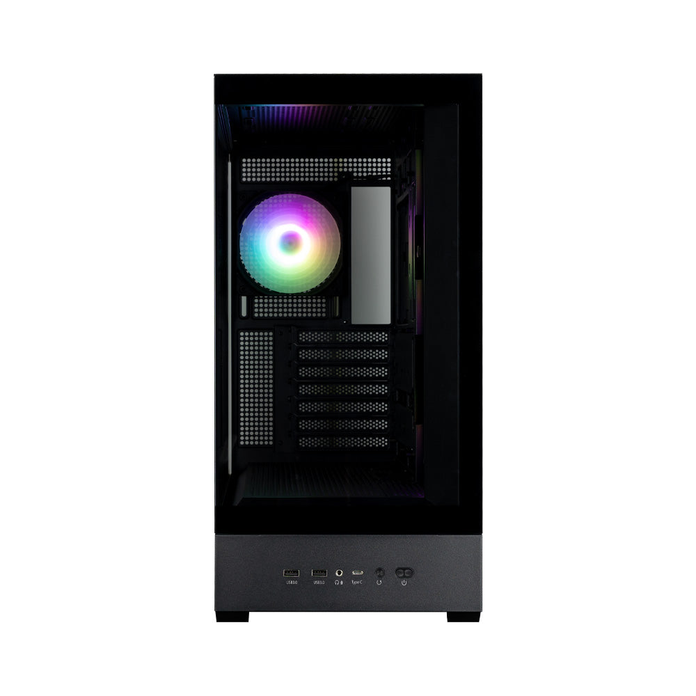 CARCASA Zalman "P40 DS", middle tower, gaming, fara sursa, suporta 10xfan, 4xfan inclus, PSU shroud, display 9.1inch, USB Type-C x 1, USB 3.1 gen1 x 2, audio+mic, , negru, "P40 DS Black"