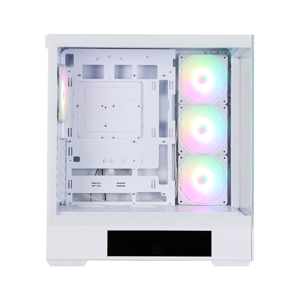 CARCASA Zalman "P40 DS", middle tower, gaming, fara sursa, suporta 10xfan, 4xfan inclus, PSU shroud, display 9.1inch, MB BTF, USB Type-C x 1, USB 3.1 gen1 x 2, audio+mic, alb, "P40 DS White"