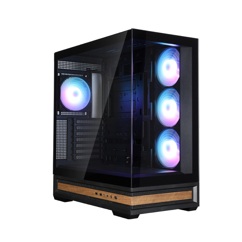 CARCASA Zalman "P40 NAMU", middle tower, gaming, fara sursa, suporta 10xfan, 4xfan inclus, PSU shroud, afisaj electronic, USB Type-C x 1, USB 3.1 gen1 x 2, audio+mic, 7 sloturi expansiune, negru, "P40 NAMU Black"