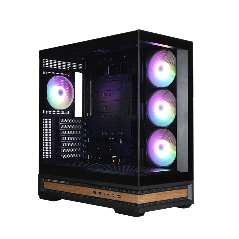 CARCASA Zalman "P40 NAMU", middle tower, gaming, fara sursa, suporta 10xfan, 4xfan inclus, PSU shroud, afisaj electronic, USB Type-C x 1, USB 3.1 gen1 x 2, audio+mic, 7 sloturi expansiune, negru, "P40 NAMU Black"