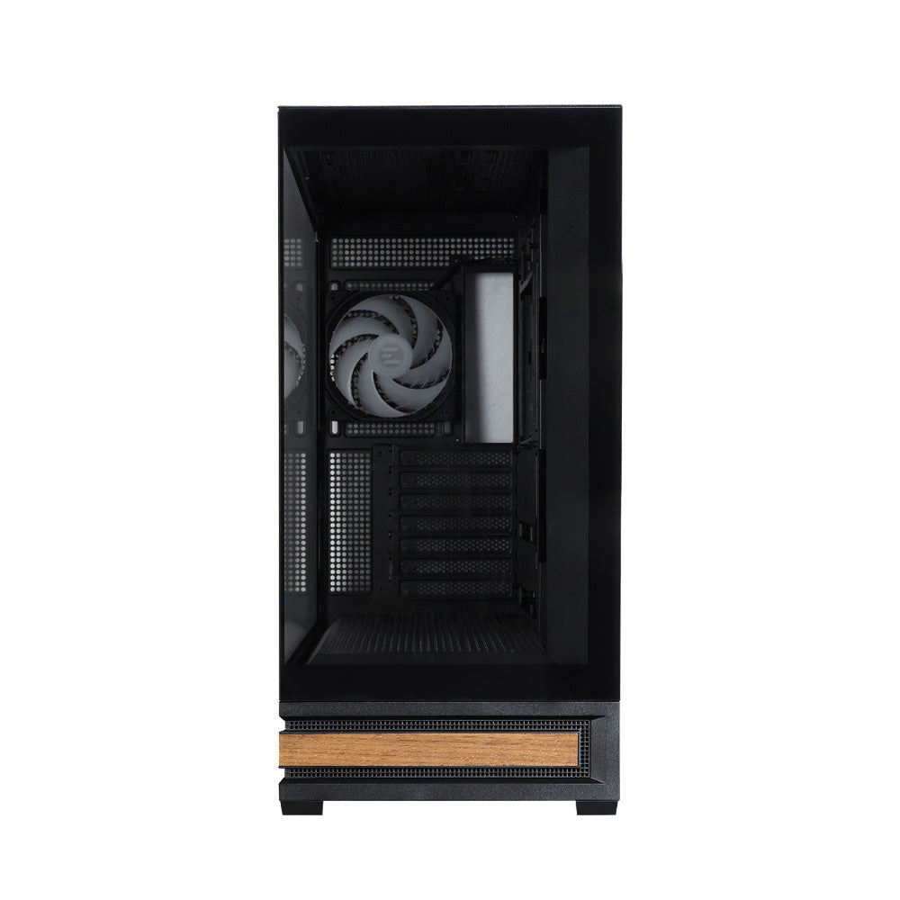 CARCASA Zalman "P40 NAMU", middle tower, gaming, fara sursa, suporta 10xfan, 4xfan inclus, PSU shroud, afisaj electronic, USB Type-C x 1, USB 3.1 gen1 x 2, audio+mic, 7 sloturi expansiune, negru, "P40 NAMU Black"