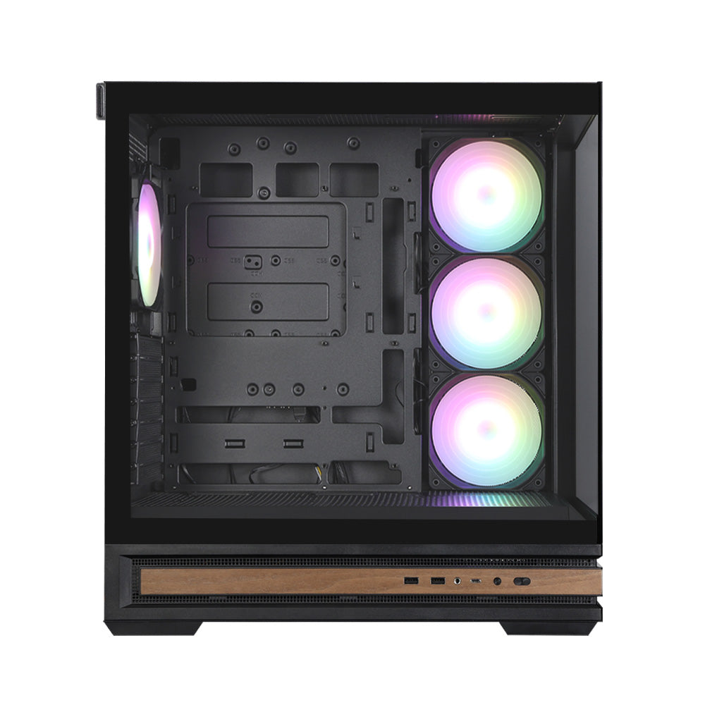 CARCASA Zalman "P40 NAMU", middle tower, gaming, fara sursa, suporta 10xfan, 4xfan inclus, PSU shroud, afisaj electronic, USB Type-C x 1, USB 3.1 gen1 x 2, audio+mic, 7 sloturi expansiune, negru, "P40 NAMU Black"