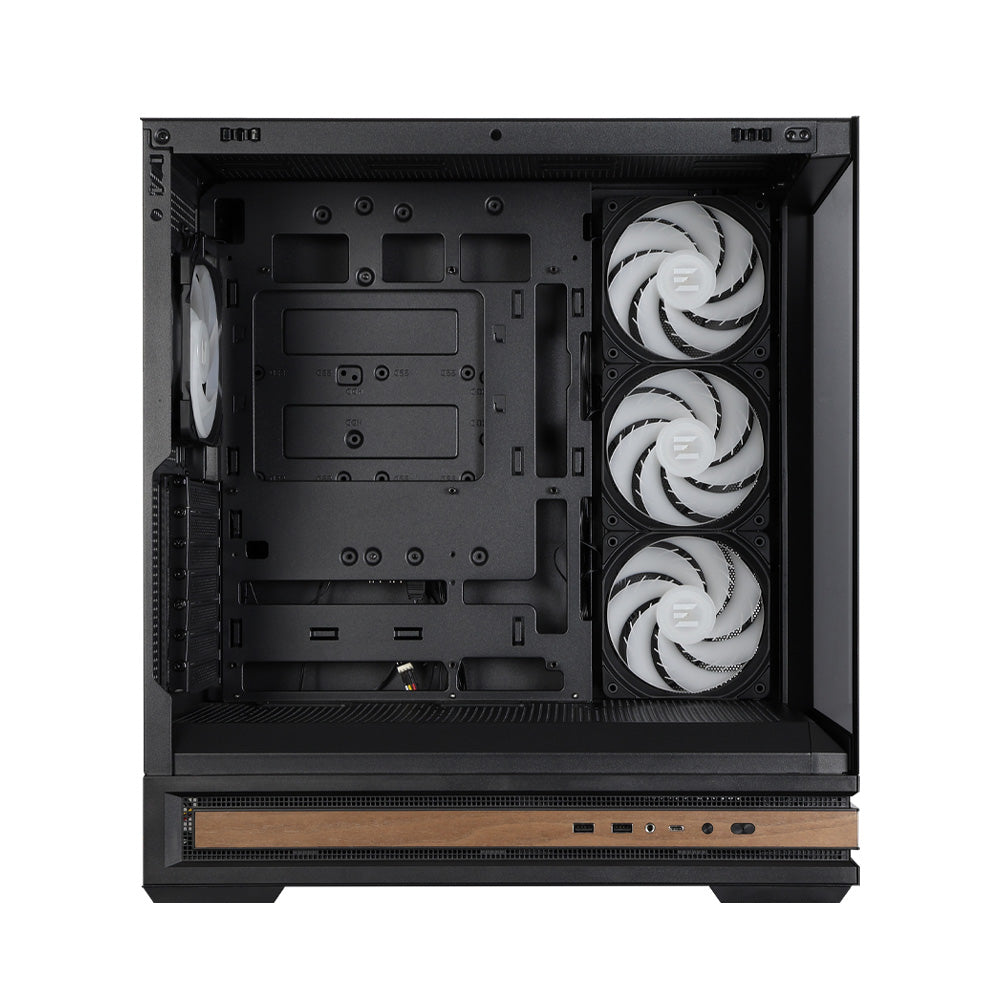 CARCASA Zalman "P40 NAMU", middle tower, gaming, fara sursa, suporta 10xfan, 4xfan inclus, PSU shroud, afisaj electronic, USB Type-C x 1, USB 3.1 gen1 x 2, audio+mic, 7 sloturi expansiune, negru, "P40 NAMU Black"