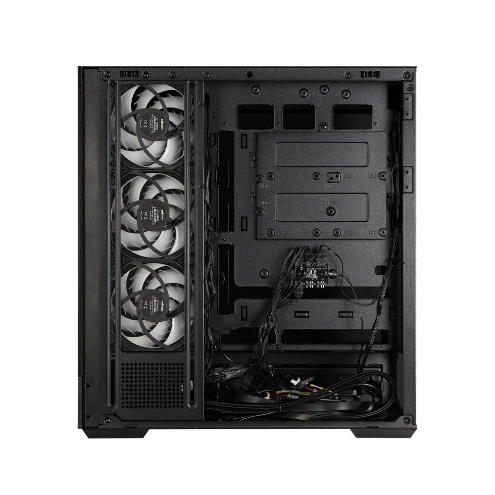 CARCASA Zalman "P40 NAMU", middle tower, gaming, fara sursa, suporta 10xfan, 4xfan inclus, PSU shroud, afisaj electronic, USB Type-C x 1, USB 3.1 gen1 x 2, audio+mic, 7 sloturi expansiune, negru, "P40 NAMU Black"