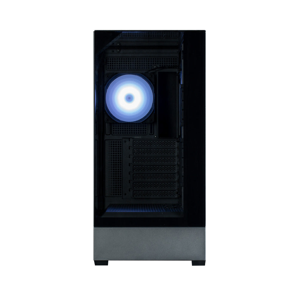 CARCASA Zalman "P40 Prism Plus", middle tower, gaming, fara sursa, suporta 9xfan, 4xfan inclus, PSU shroud, afisaj electronic, USB Type-C x 1, USB 3.1 gen1 x 2, audio+mic, 7 sloturi expansiune, negru, "P40 Prism Plus Black"