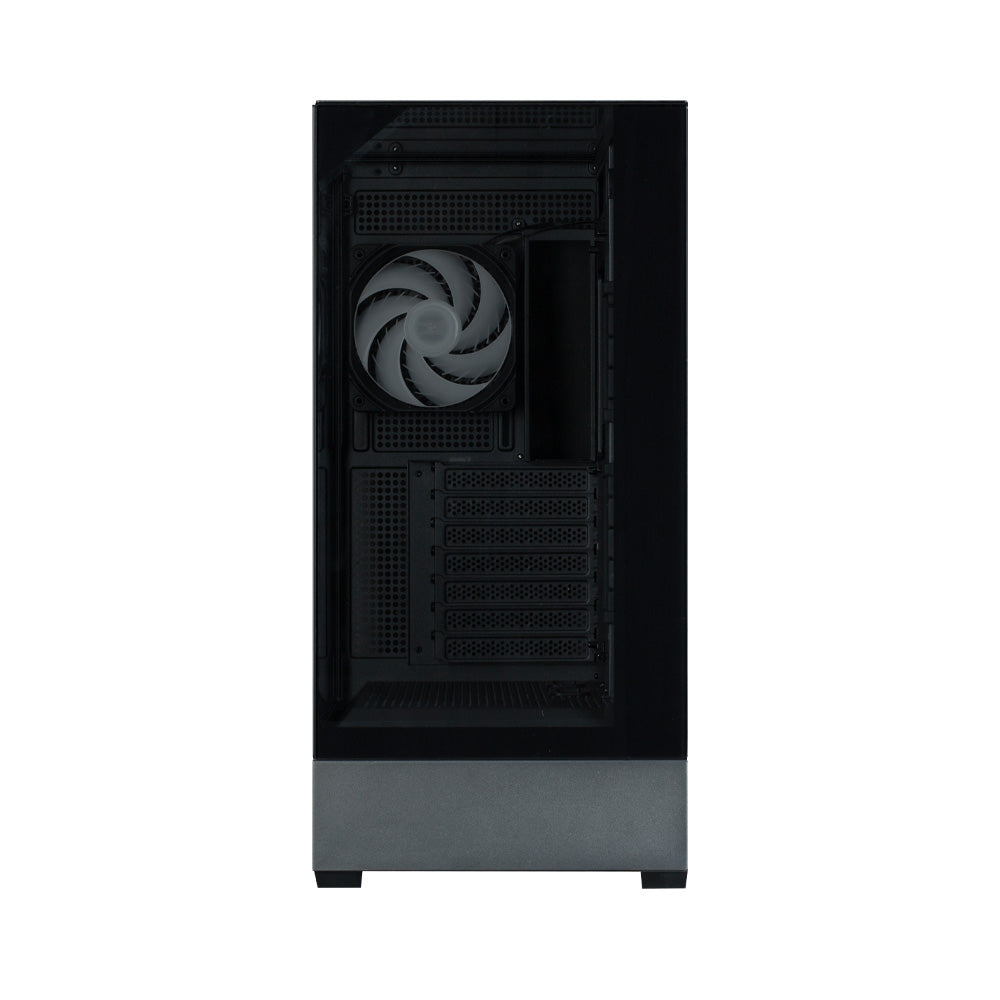 CARCASA Zalman "P40 Prism Plus", middle tower, gaming, fara sursa, suporta 9xfan, 4xfan inclus, PSU shroud, afisaj electronic, USB Type-C x 1, USB 3.1 gen1 x 2, audio+mic, 7 sloturi expansiune, negru, "P40 Prism Plus Black"