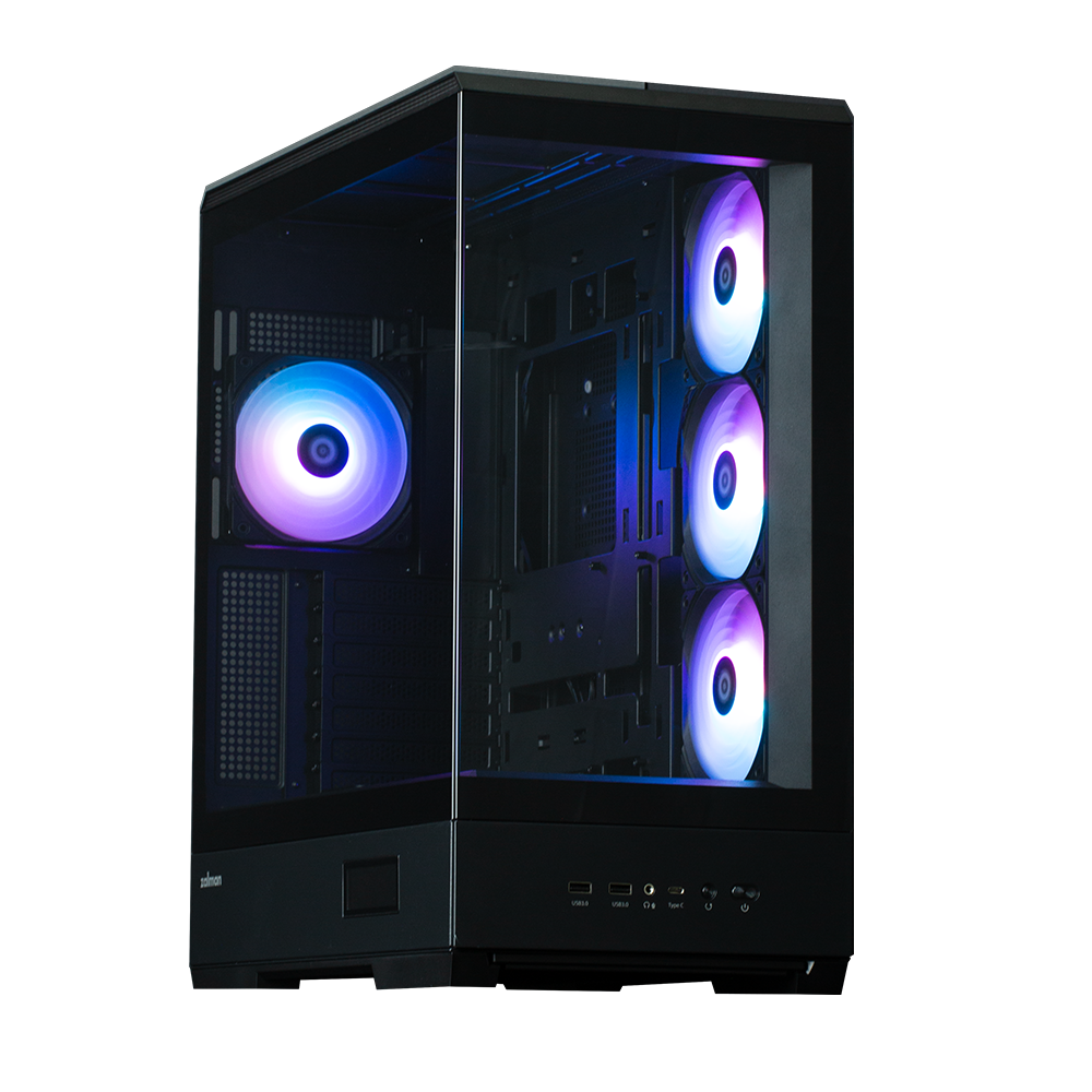 CARCASA Zalman "P50", middle tower, gaming, fara sursa, suporta 10xfan, 1xfan inclus, PSU shroud, USB 3.1 gen1 x 2, audio+mic, 7 sloturi expansiune, negru, "P50 Black"