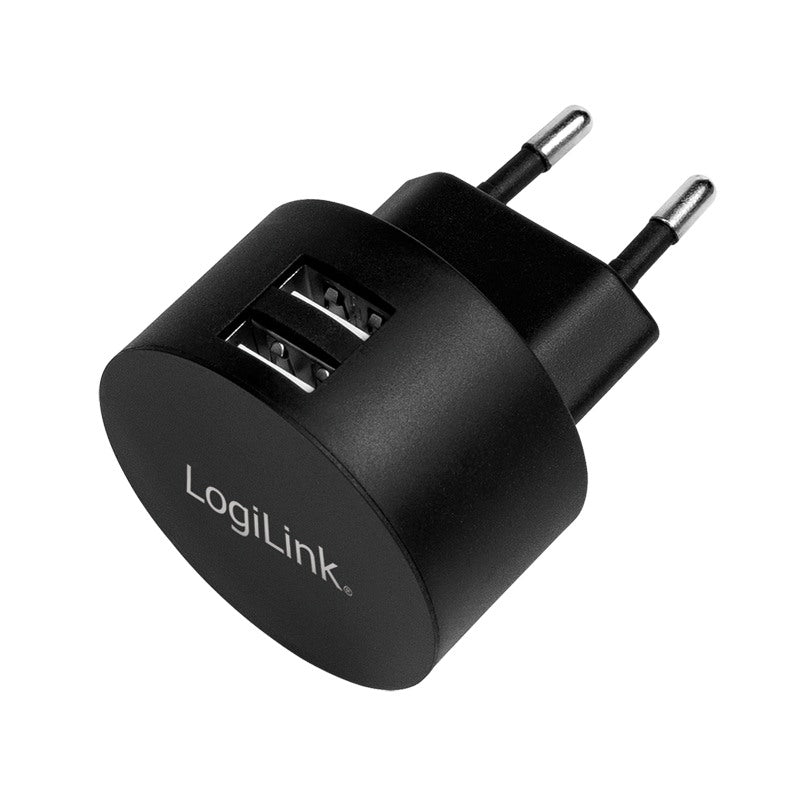 ALIMENTATOR retea 220V LOGILINK, universal, 2 x USB-A, maxim 2.1A, 10.5W, suport OCP/OVP/OHP/SCP, negru, "PA0218"