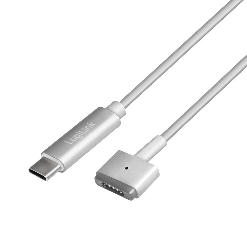 Cablu alimentare Logilink, pt. notebook Apple, USB Type-C (T) la Apple MagSafe2 (T), 1.8m, argintiu, 