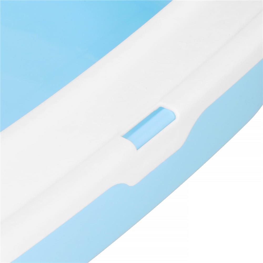 Litiera pentru pisici cu lopatica, 40x33x11 cm, albastru si alb