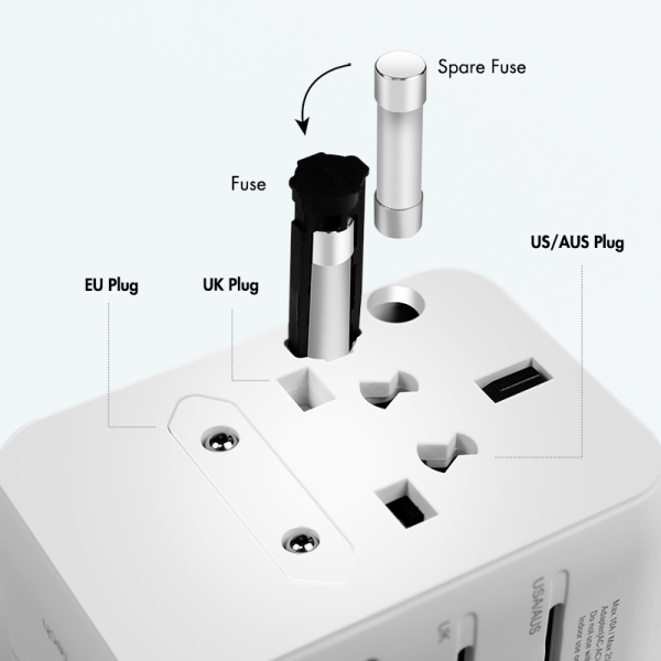 ALIMENTATOR retea 220V LOGILINK, universal, 1 x USB-C, 2 x USB-A, maxim 12V/1.67A, PD 20W, suport OCP/OVP/OHP/SCP, compatibil EU/AUS/US/UK, alb, "PA0356"