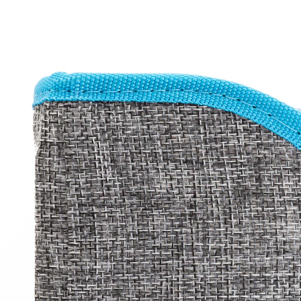 Casuta pentru pisici cu platforma si jucarie suspendata, structura din lemn si husa textila, 42x41x34 cm, gri
