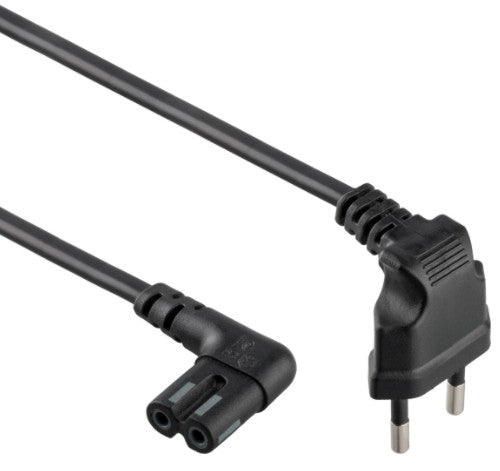 CABLU alimentare GEMBIRD casetofon, 1m, intrare Euro plug in unghi 90 grade, iesire C7 in unghi 90 grade, 10A, bulk, black, "PC-184L"