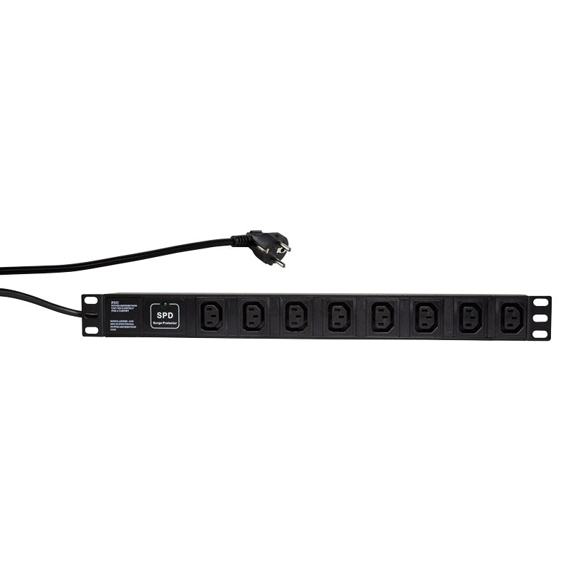 PDU LOGILINK 1U pt. rack 19 inch, 8 prize IEC, intrare Schuko, max 16 A, protectie supratensiune, 2 m, "PDU8A01"