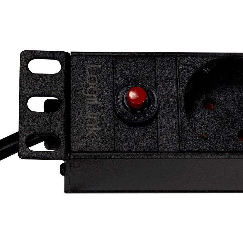 PDU LOGILINK 1U pt. rack 19 inch, 8 prize Schuko, intrare Schuko, max 16 A, on/off, protectie la supratensiune, 2 x USB 2.1A, 2 m, "PDU8C02"