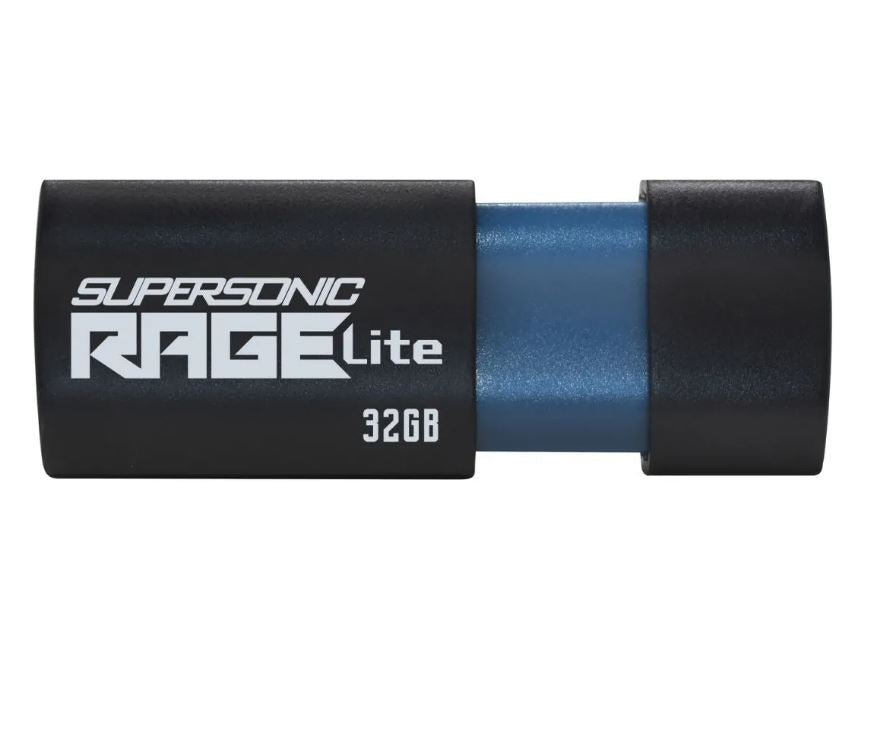 MEMORIE USB 3.2 Patriot Supersonic Rage Lite, 32 GB, protectie slide, negru, 