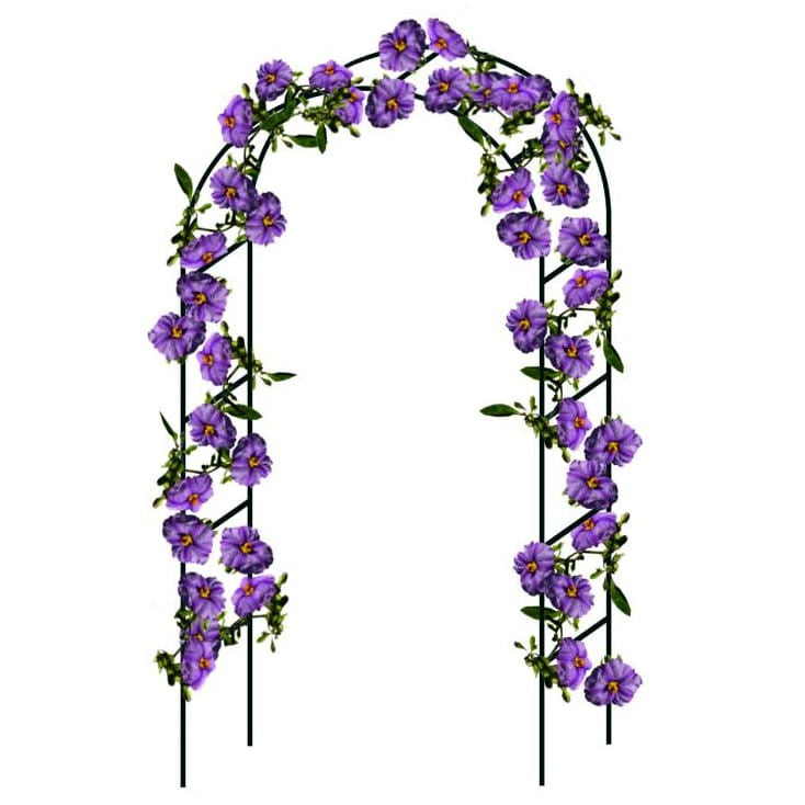 Pergola gradina pentru plante cataratoare cu ancore montaj, structura otel, 140x38x240 cm, verde