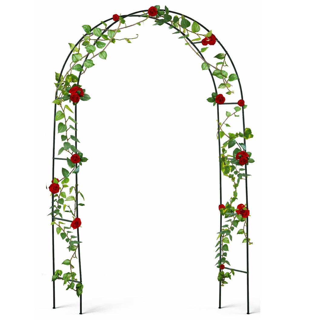 Pergola gradina pentru plante cataratoare cu ancore montaj, structura otel, 140x38x240 cm, verde