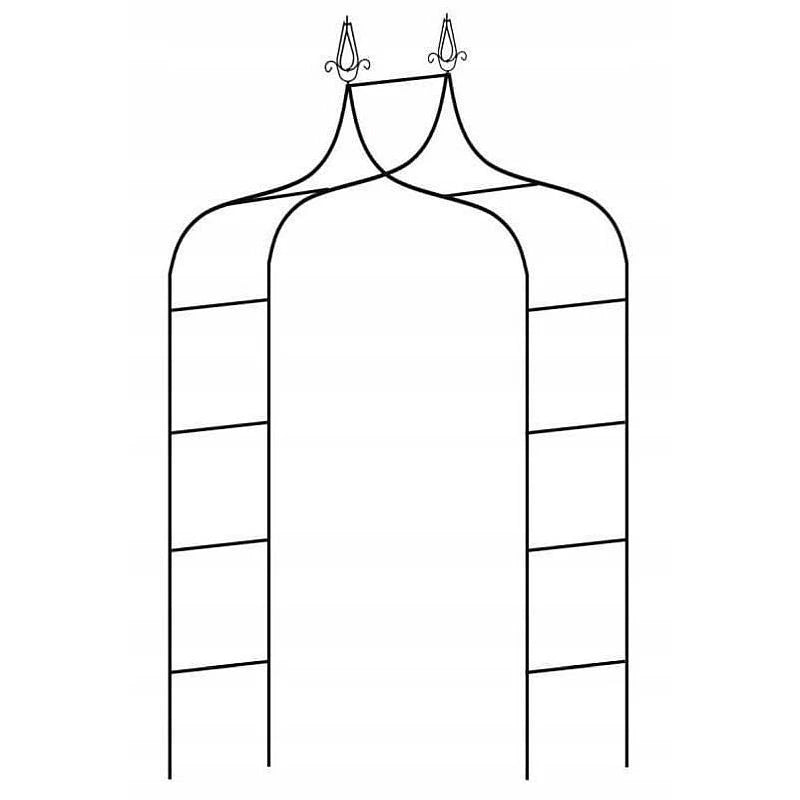 Pergola gradina, metalica cu varfuri decorative, structura otel, 150x37x240 cm, negru