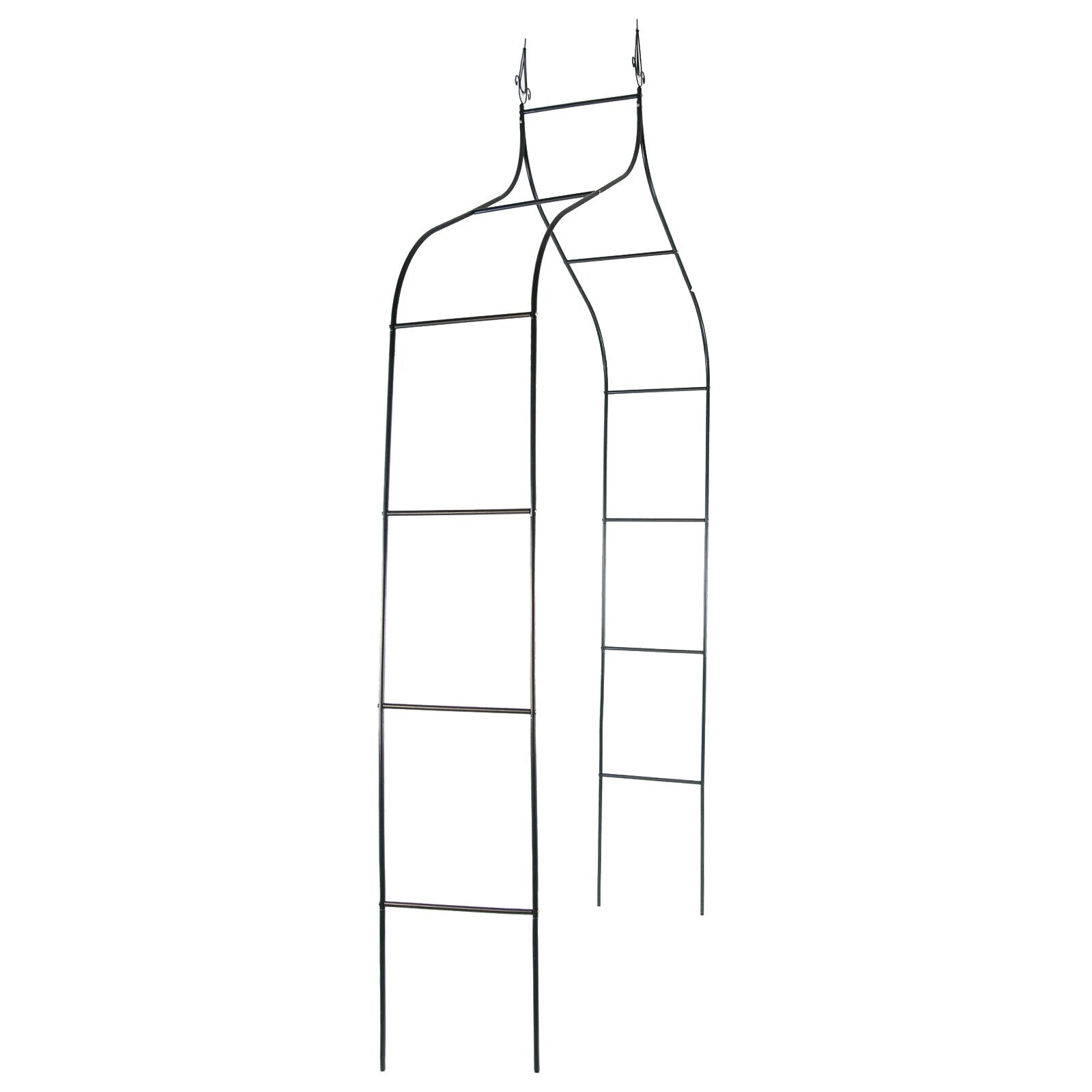Pergola gradina, metalica cu varfuri decorative, structura otel, 150x37x240 cm, negru