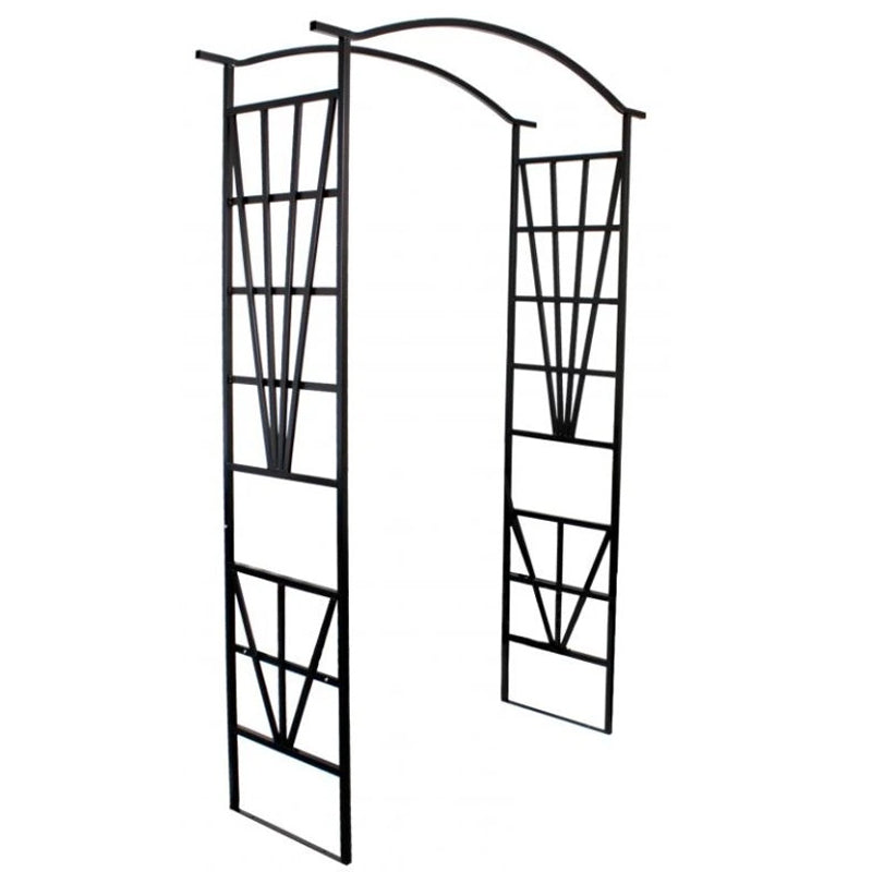Pergola decorativa pentru gradina, suport plante cataratoare, structura otel, 114x45x208 cm, negru